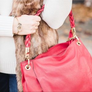Michael Kors Over The Shoulder Red Handbag